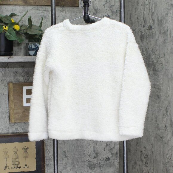 NWT NHL Blackhawks Girls Crew Neck Poly Gold Lurex Sweatshirt White Gold L - Picture 2 of 4